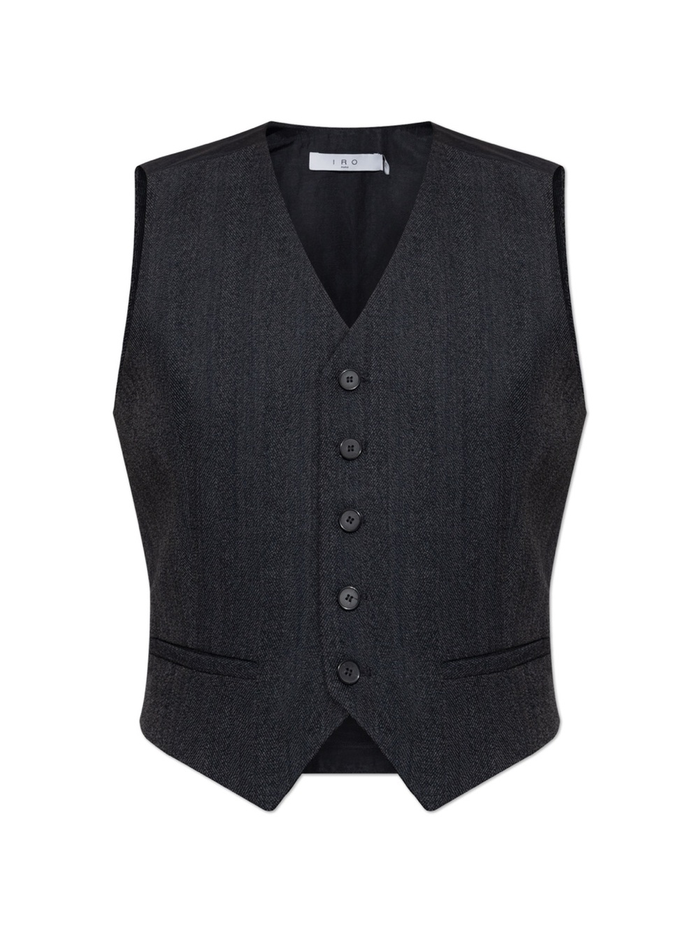 IRO Paris Benyo Vest | Tweed V-Neck Sleeveless Button Front Vest Sz 40(US 8) -